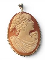 Pendant Mandile 1922 Woman Cammei  in Silver Conchiglia 2MCICM236.2